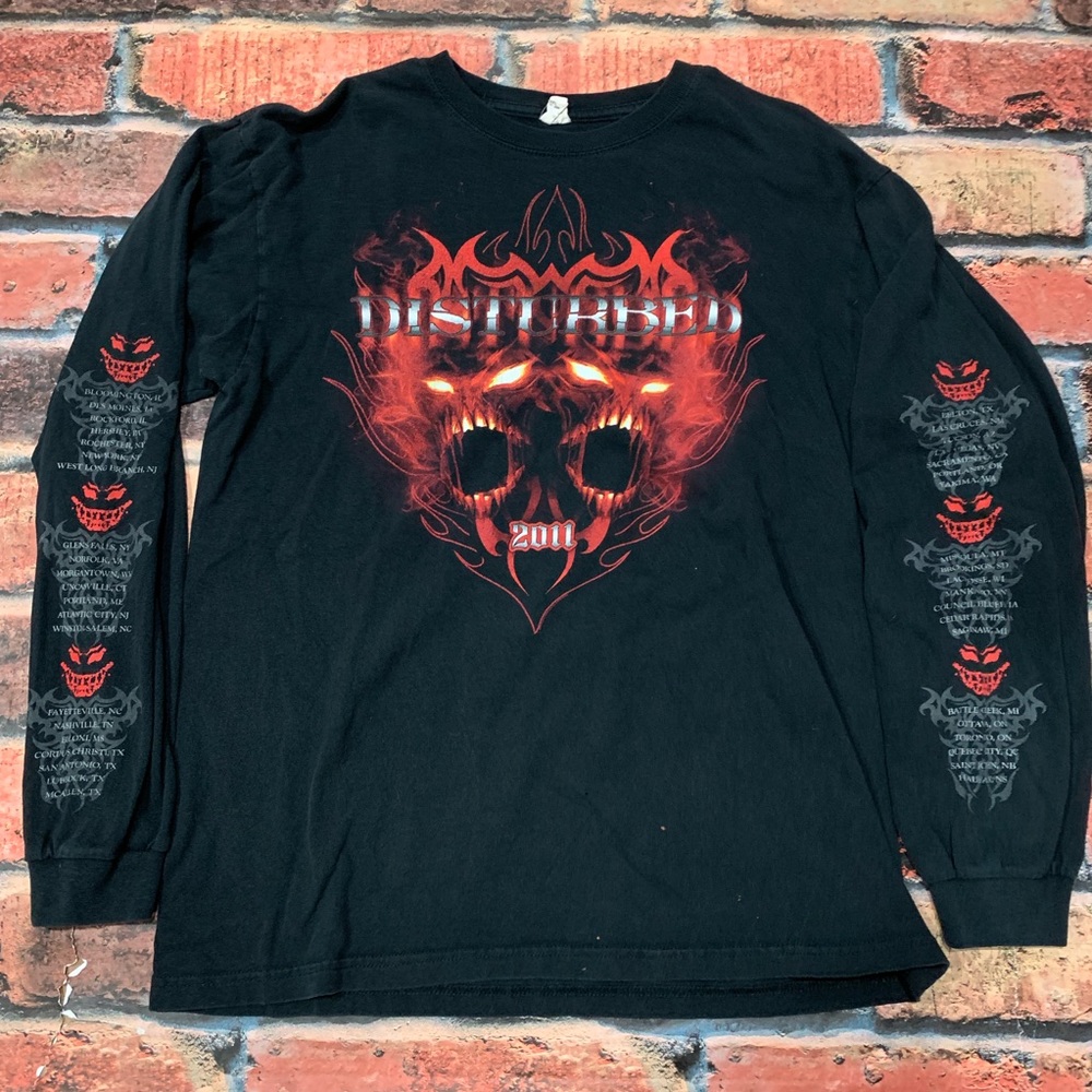 Throwback 2011 Disturbed Long Sleeve Band Tee Sz L
